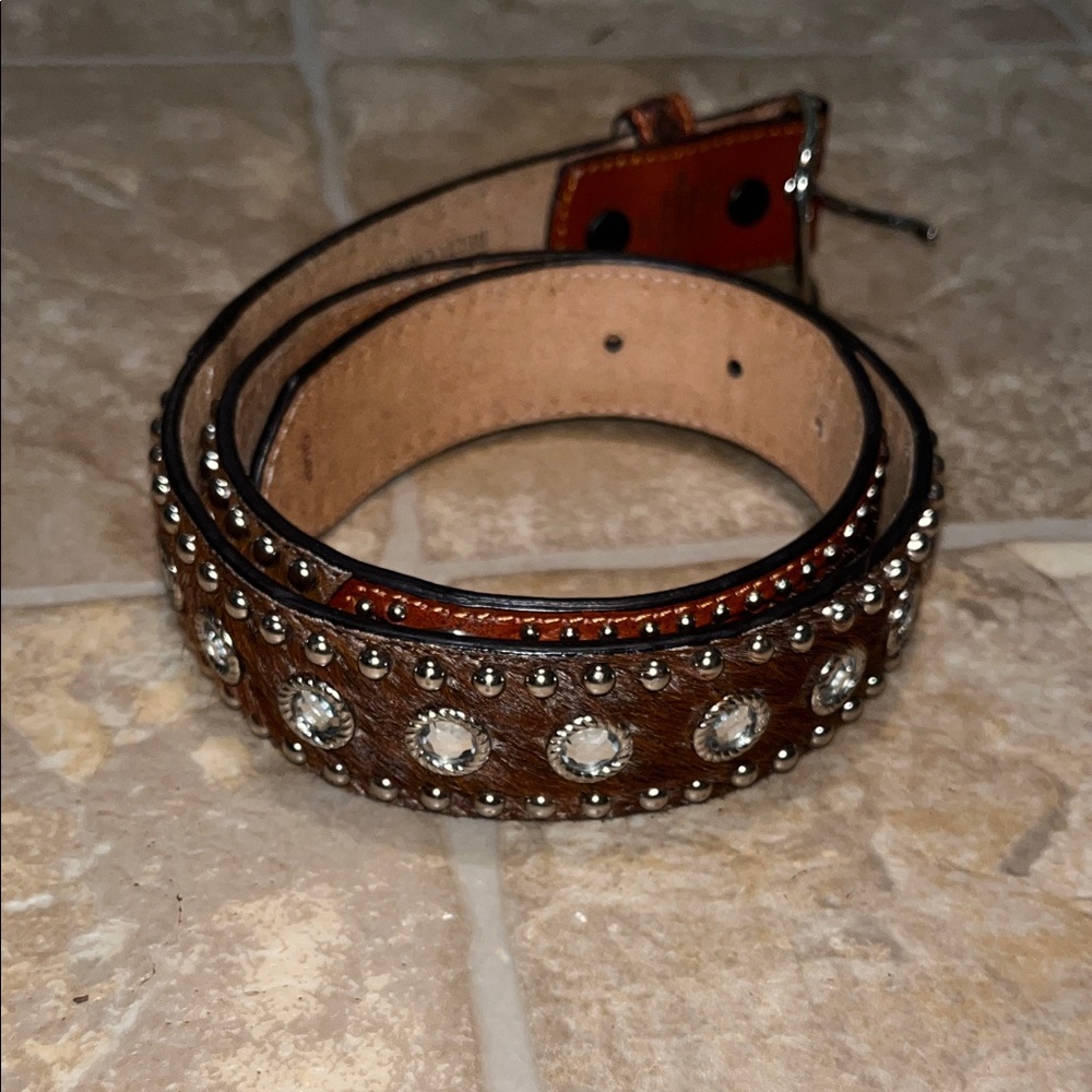 Ranger Belt Company Studded Brown Leather Belt